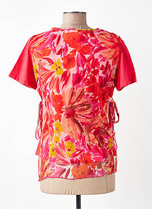 Top stretch manches courtes rouge AURA BY FIGURE LIBRE femme
