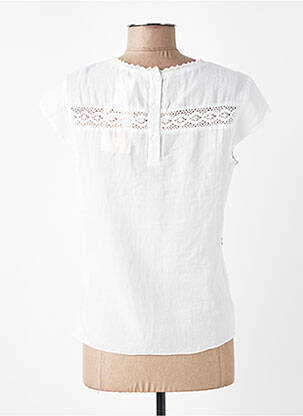 Top stretch manches courtes blanc AURA BY FIGURE LIBRE femme