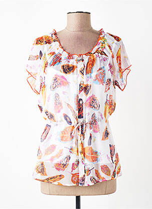 Chemisier manches courtes manches courtes orange AURA BY FIGURE LIBRE femme