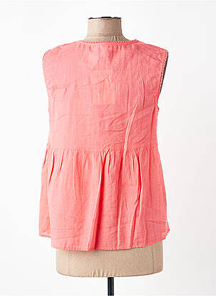 Top col v sans manche rose AURA BY FIGURE LIBRE femme