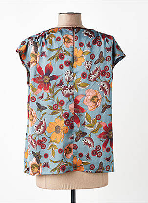Top coupe fluide manches courtes bleu VOODOO femme