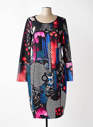 Robe mi-longue manches longues manches longues noir EROKE femme