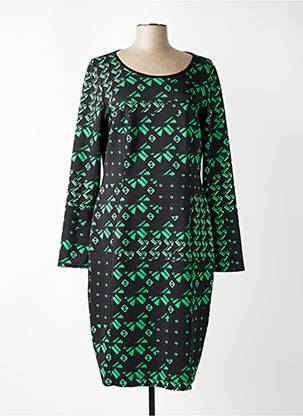 Robe mi-longue manches longues manches longues noir EROKE femme