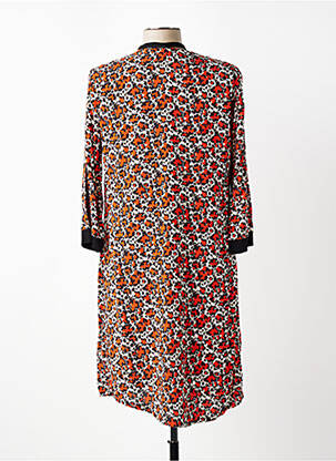 Robe mi-longue coupe fluide manches longues orange VOODOO femme