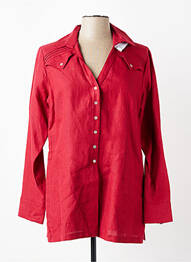 Tunique manches longues col chemisier rouge QUATTRO femme