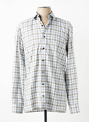 Chemise manches longues imprimé carreaux vert ETERNA homme