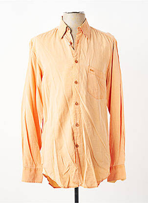 Chemise manches longues coupe cintrée orange BRUNO SAINT HILAIRE homme