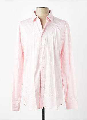 Chemise manches longues coupe cintrée rose IZAC homme