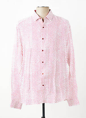Chemise manches longues coupe droite rouge BRUNO SAINT HILAIRE homme
