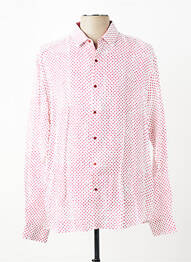 Chemise manches longues coupe droite rouge BRUNO SAINT HILAIRE homme