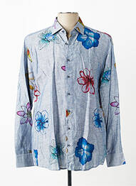 Chemise manches longues coupe cintrée bleu HAUPT homme