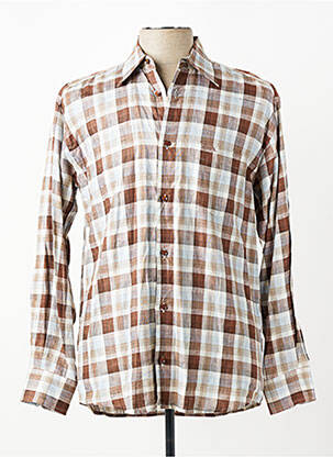 Chemise manches longues imprimé écossais marron JUMFIL homme