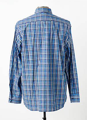 Chemise manches longues imprimé écossais bleu ETERNA homme