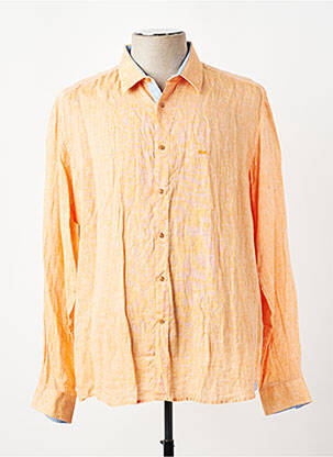 Chemise manches longues coupe cintrée orange BRUNO SAINT HILAIRE homme