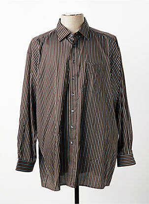 Chemise manches longues coupe cintrée marron ETERNA homme
