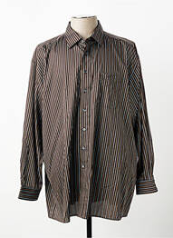 Chemise manches longues imprimé rayures marron ETERNA homme