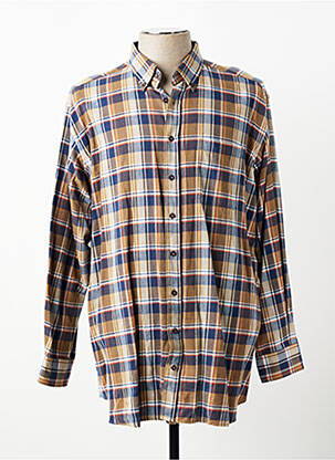 Chemise manches longues imprimé écossais marron ETERNA homme
