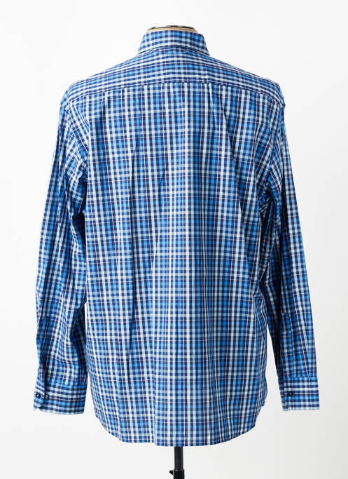 Chemise manches longues imprimé écossais bleu ETERNA homme