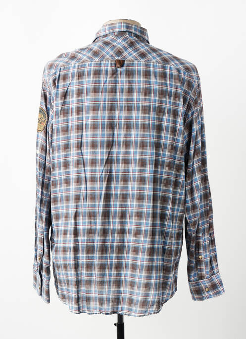 Chemise manches longues imprimé écossais bleu KITARO homme
