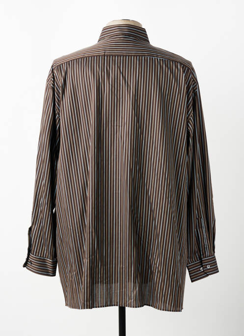 Chemise manches longues imprimé rayures marron ETERNA homme