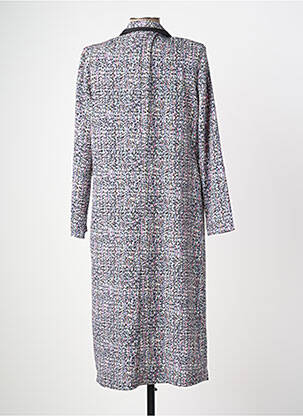 Robe mi-longue imprimé fantaisie manches longues bleu JUMFIL femme