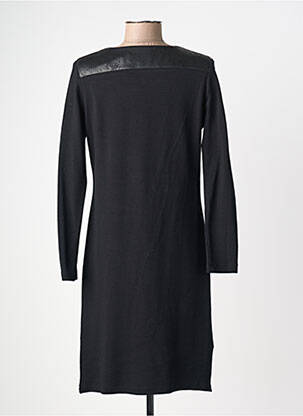 Robe mi-longue imprimé fantaisie manches longues noir JUMFIL femme