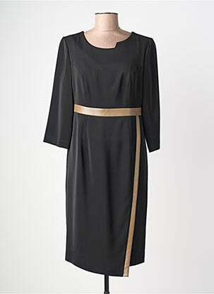 Robe mi-longue manches longues manches longues noir JUMFIL femme