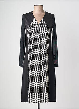 Robe mi-longue manches longues manches longues noir JUMFIL femme
