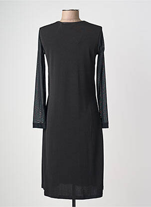 Robe mi-longue manches longues manches longues noir JUMFIL femme
