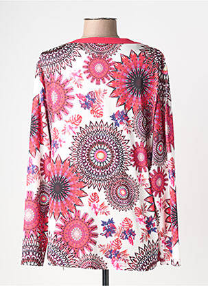 Top imprimé fantaisie manches longues rose JUMFIL femme