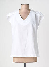 Blouse légère et transparente manches courtes blanc QUATTRO femme