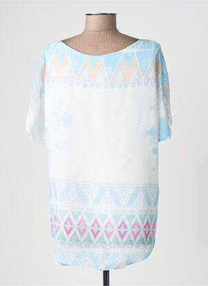 T-shirt imprimé fantaisie manches courtes bleu C.MISSARO femme