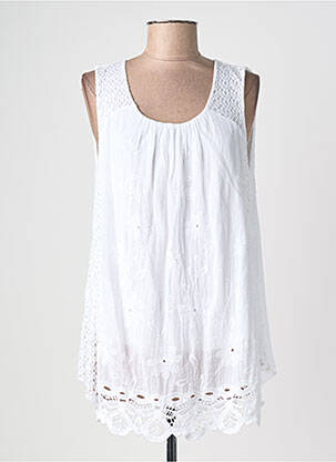 Tunique sans manche col rond blanc QUATTRO femme