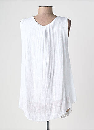 Tunique sans manche col rond blanc QUATTRO femme