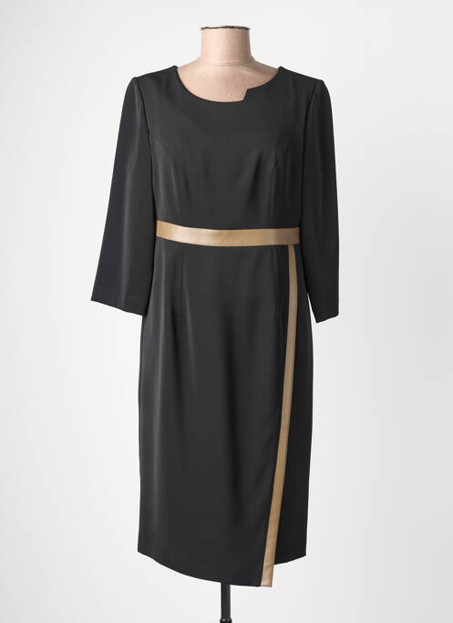 Robe mi-longue manches longues manches longues noir JUMFIL femme