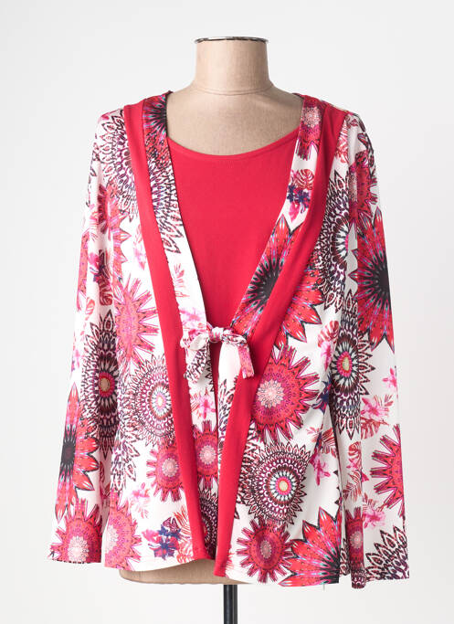 Top imprimé fantaisie manches longues rose JUMFIL femme