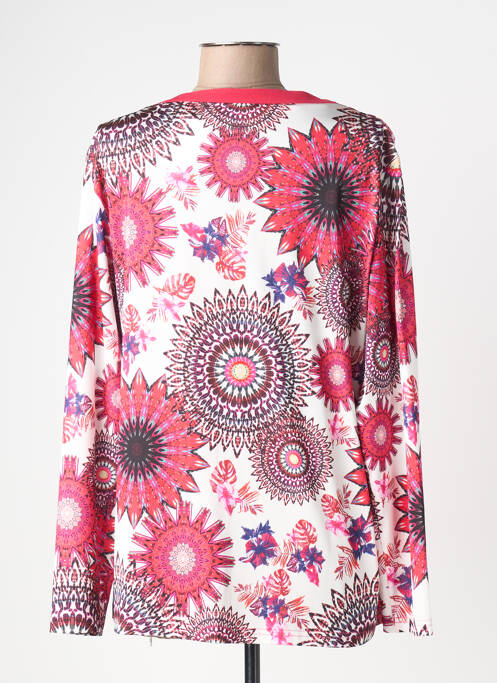 Top imprimé fantaisie manches longues rose JUMFIL femme