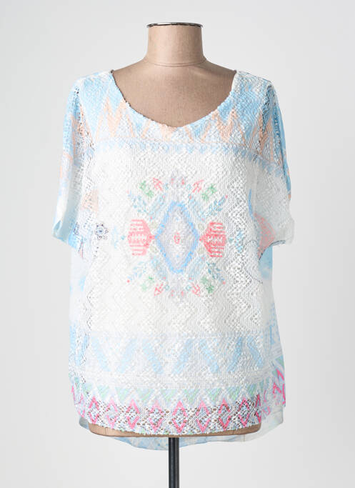 T-shirt imprimé fantaisie manches courtes bleu C.MISSARO femme