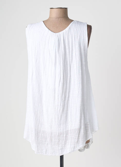 Tunique sans manche col rond blanc QUATTRO femme