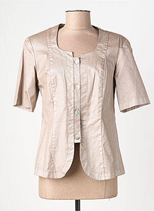 Chemisier coupe cintrée manches courtes beige JUMFIL femme