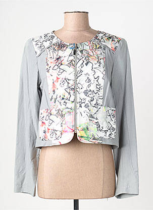 Veste casual col rond gris QUATTRO femme