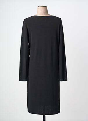 Robe mi-longue imprimé fantaisie manches longues noir JUMFIL femme