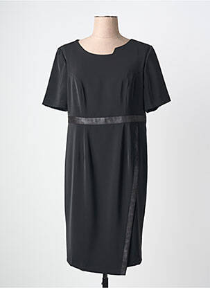 Robe mi-longue manches courtes manches courtes noir JUMFIL femme
