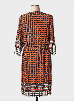 Robe mi-longue manches 3/4 manches 3/4 orange FRED SABATIER femme