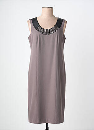 Robe mi-longue sans manche sans manche marron JUMFIL femme