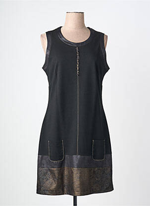 Robe mi-longue sans manche sans manche noir JUMFIL femme