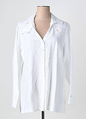 Chemisier coupe droite manches longues blanc QUATTRO femme