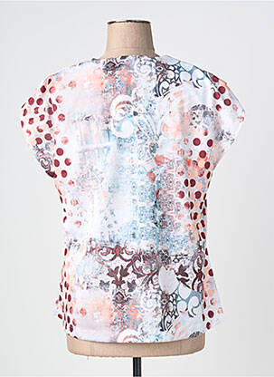 Top tissage crêpe manches courtes blanc QUATTRO femme