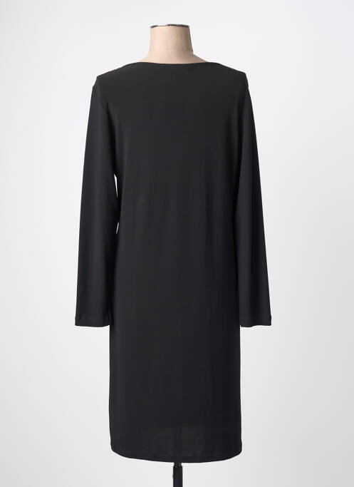 Robe mi-longue imprimé fantaisie manches longues noir JUMFIL femme