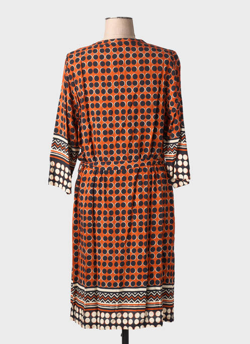Robe mi-longue manches 3/4 manches 3/4 orange FRED SABATIER femme